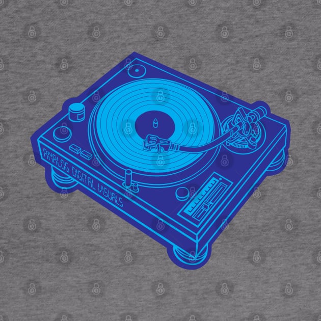 Turntable (Vivid Cerulean + Dark Blue Drop Shadow) Analog / Music by Analog Digital Visuals